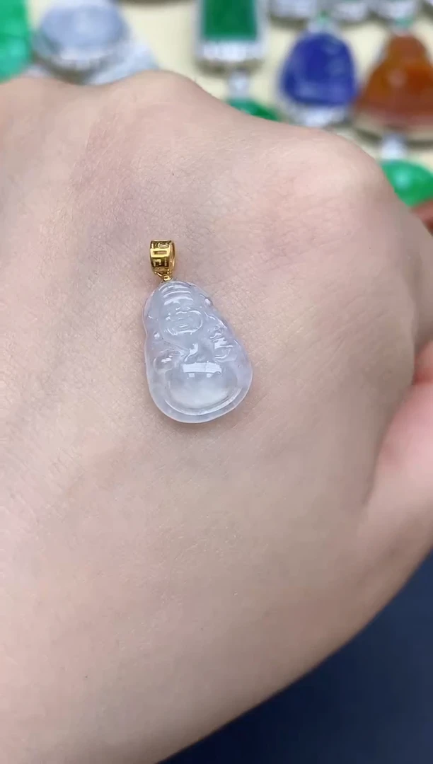 颈饰18K金镶嵌翡翠152-中国好珍宝