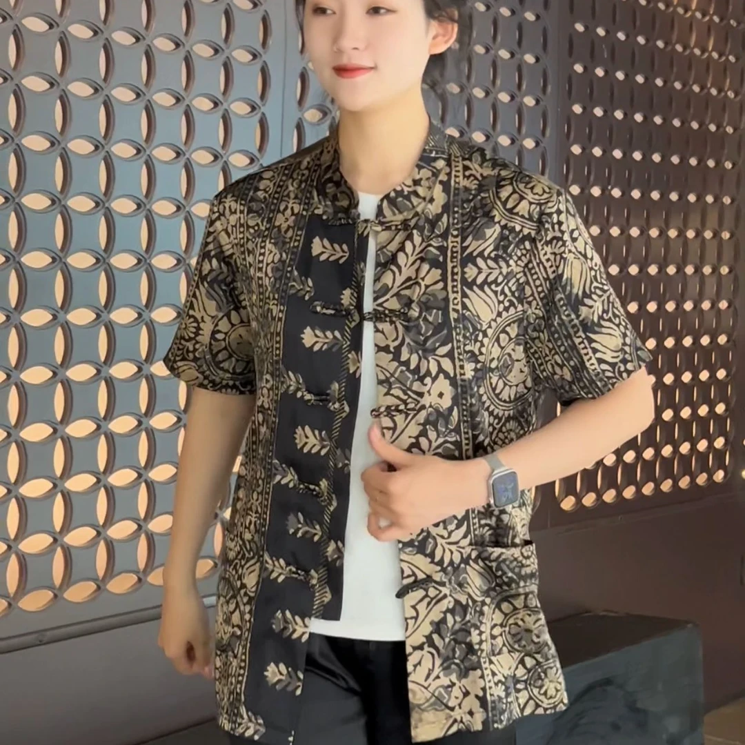 262057 177男士新款时尚休闲百搭唐装T恤