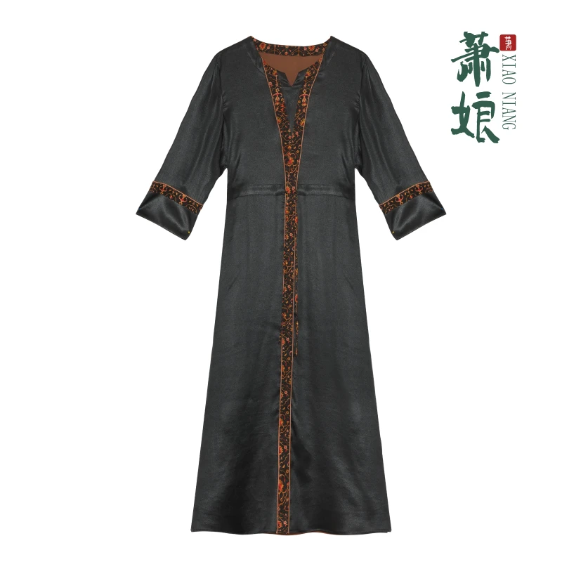【粉丝专享】弹力缎香云纱工艺连衣裙桑蚕丝新中式国风女裙1994