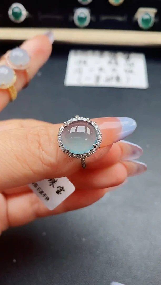 翡翠戒指银S925镶嵌321321