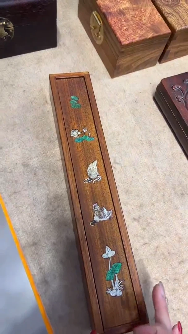 【闪购商品】贡木鸳鸯戏水螺钿线香盒