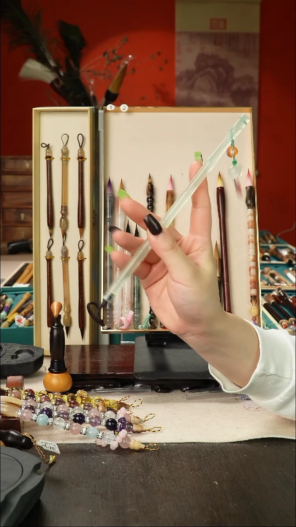 3号孤品高货毛笔链接 清水试笔 蘸墨不退