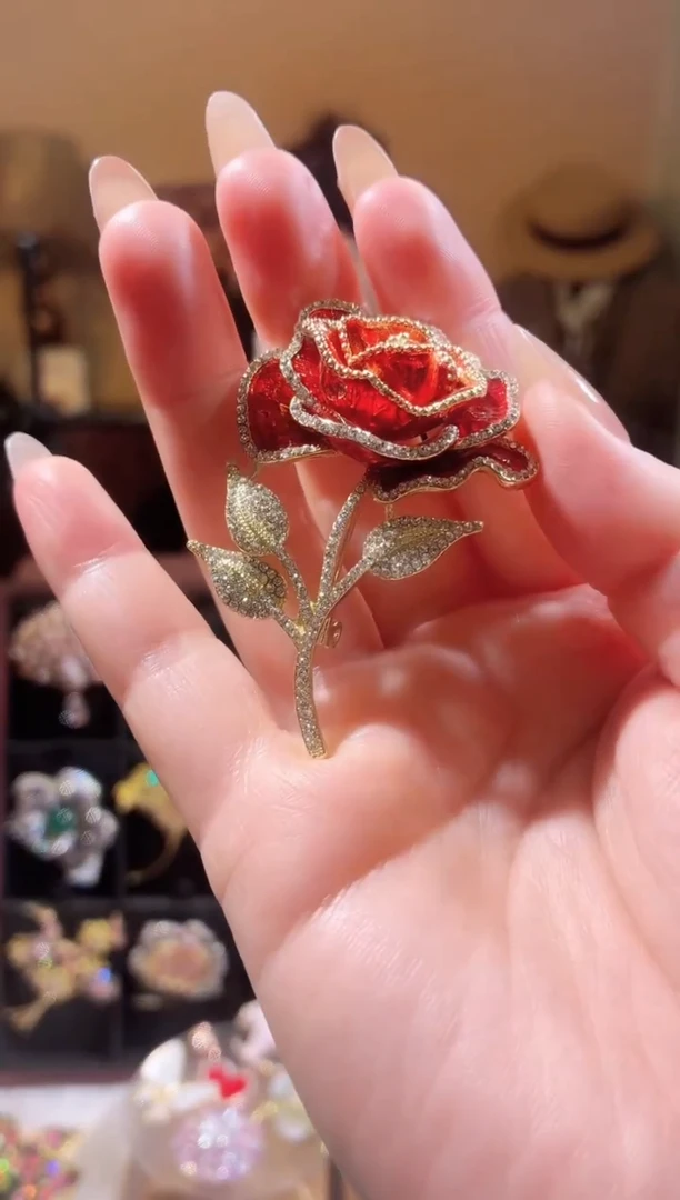 合成立方氧化锆铜合金红色玫瑰