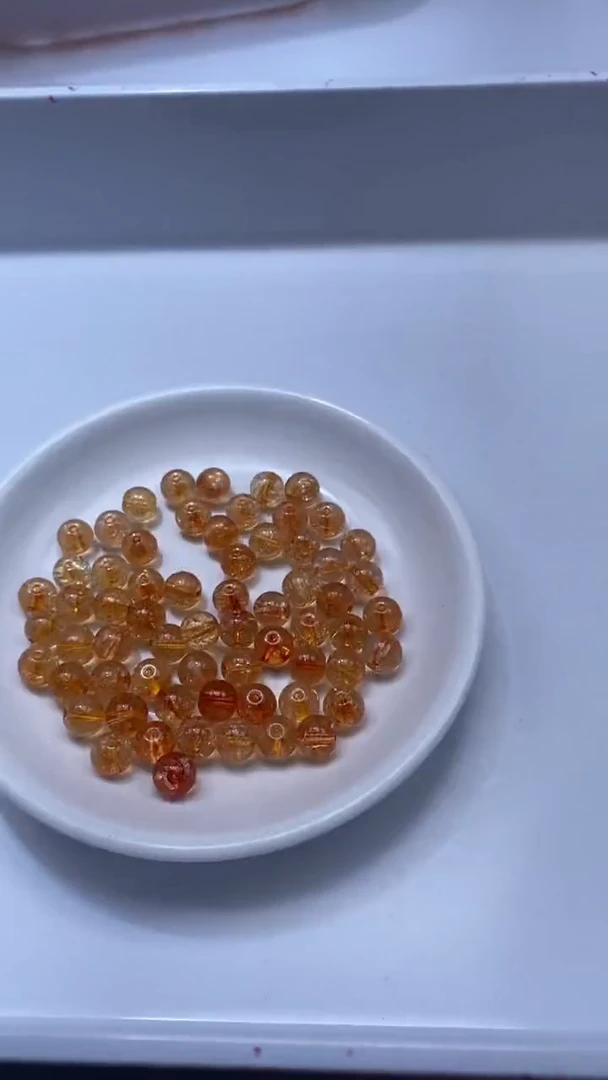 颈饰未镶嵌水晶W1719-金橙色碧玺8mm*20颗