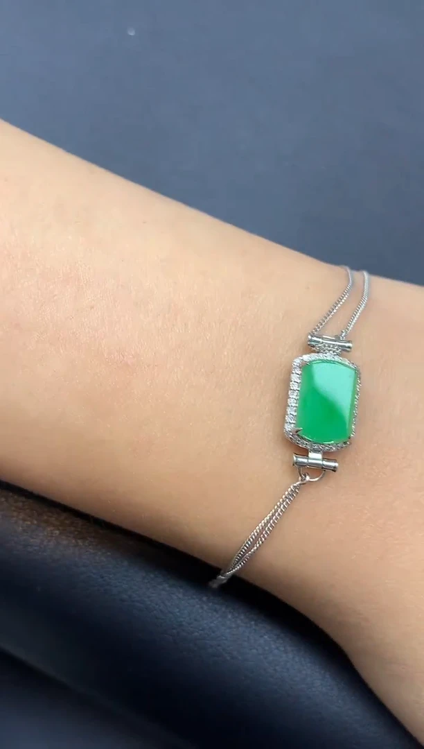 足金镶嵌手串翡翠281-雪姐翡翠天天见