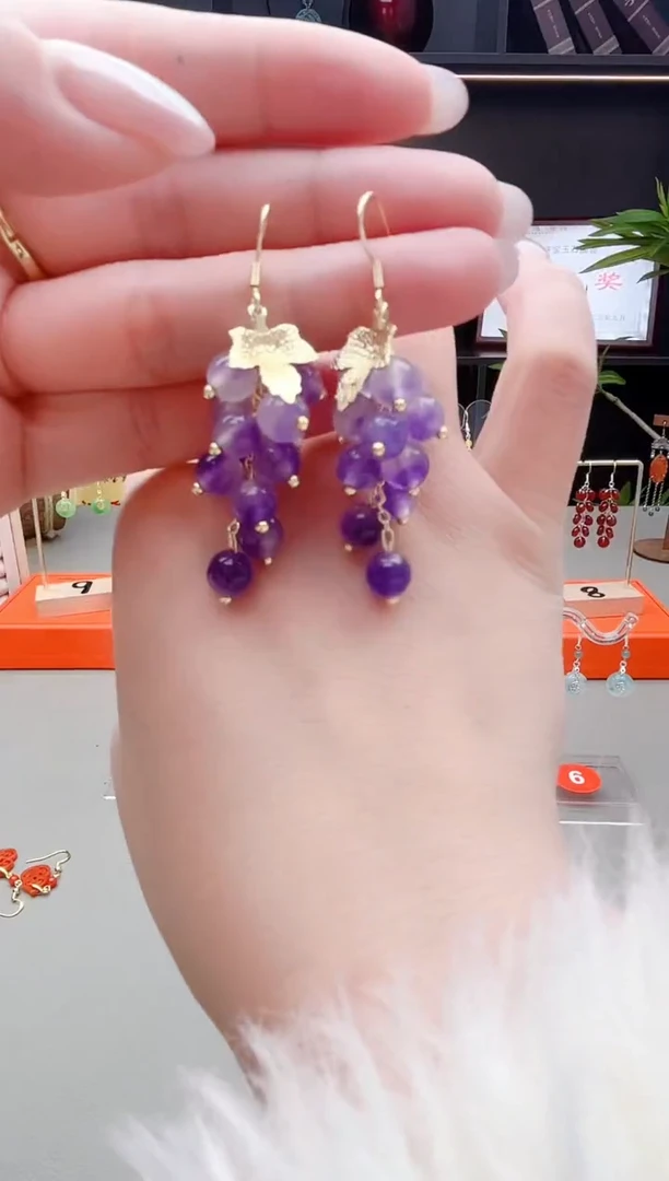 未镶嵌耳饰紫晶439