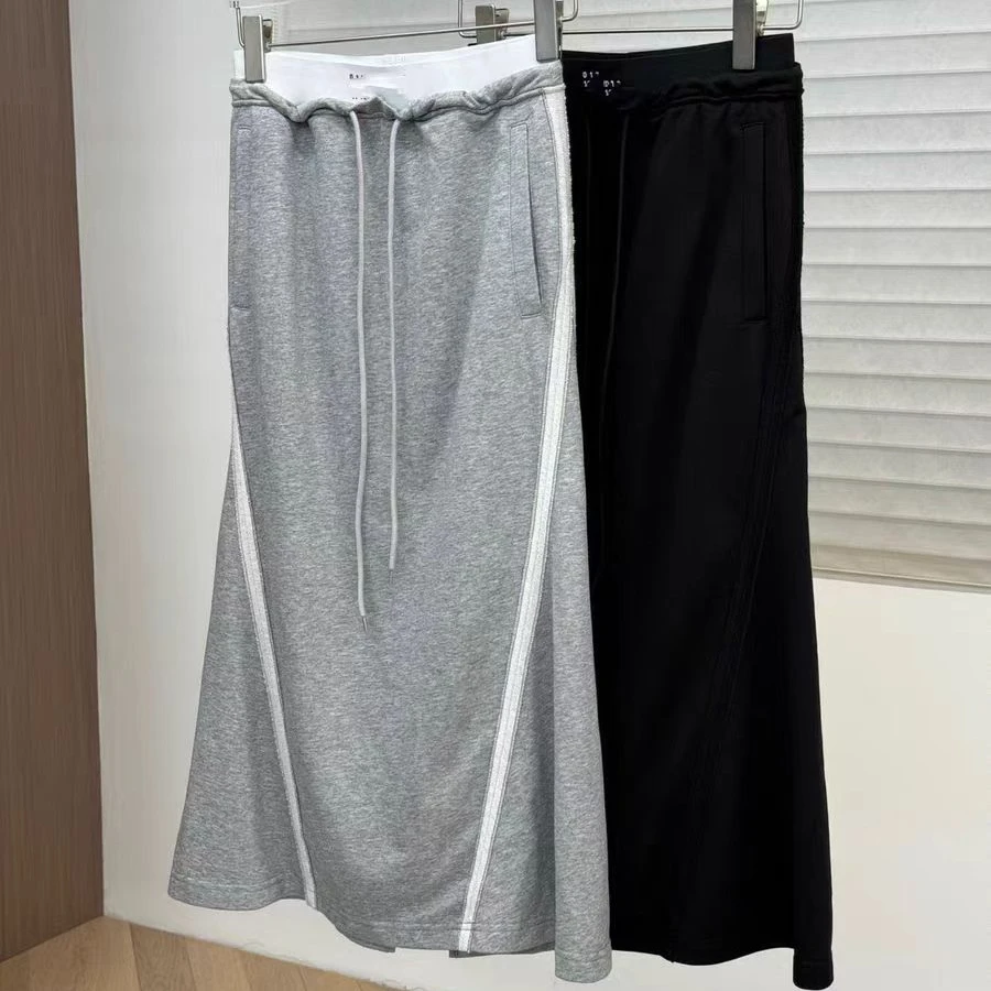 6X293抽绳开叉显瘦半身裙