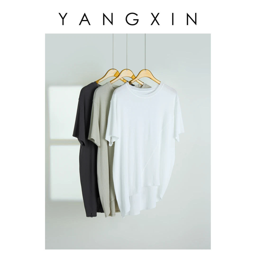 【无龄·杨昕】“云织谧语”夏季舒适感设计师款百搭T恤SS05013