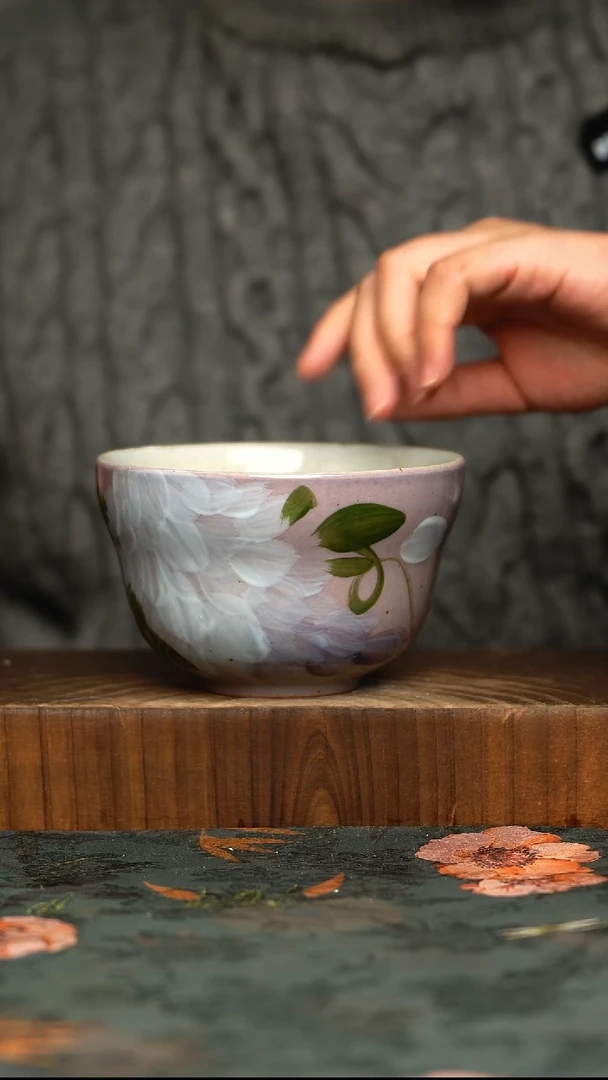 杯釉下彩手工手绘同款陶器