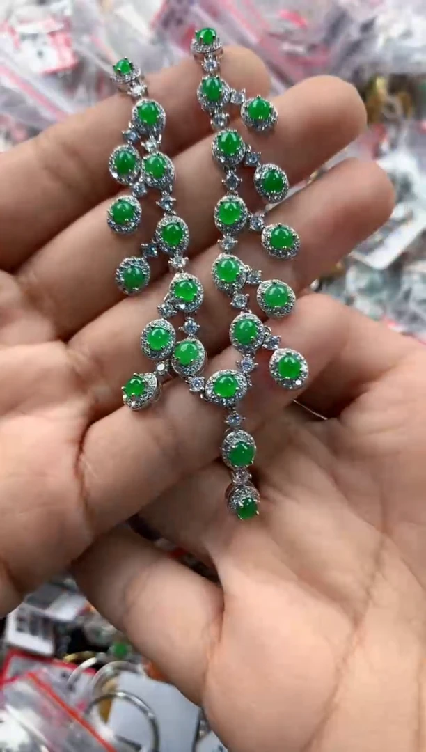 银S925镶嵌戒指翡翠222               6