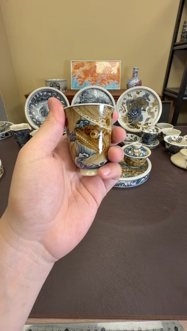 二号釉海浪鳜鱼闻香杯