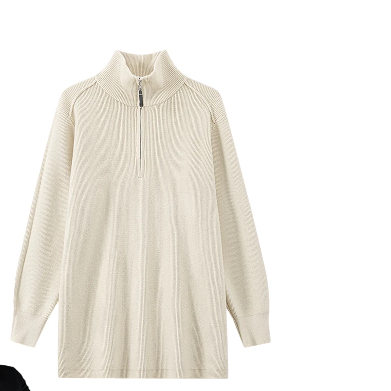 【封后轻奢设计】冬季新款简约拉链百搭针织上衣6818宽松