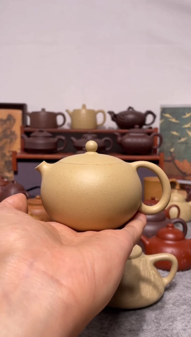 茶壶紫砂c**c瑕疵宝山墨绿手工泥河豚西施