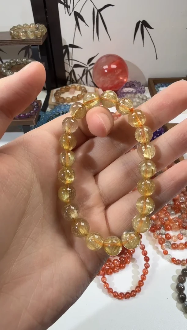 未镶嵌手串水晶咿**呀SJ-18金发晶卡9+