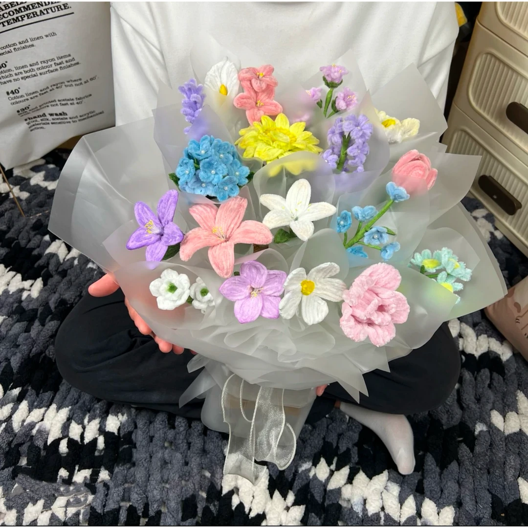 一岁一礼扭扭棒花束自制手工DIY花束材料包送女朋友生日520礼物