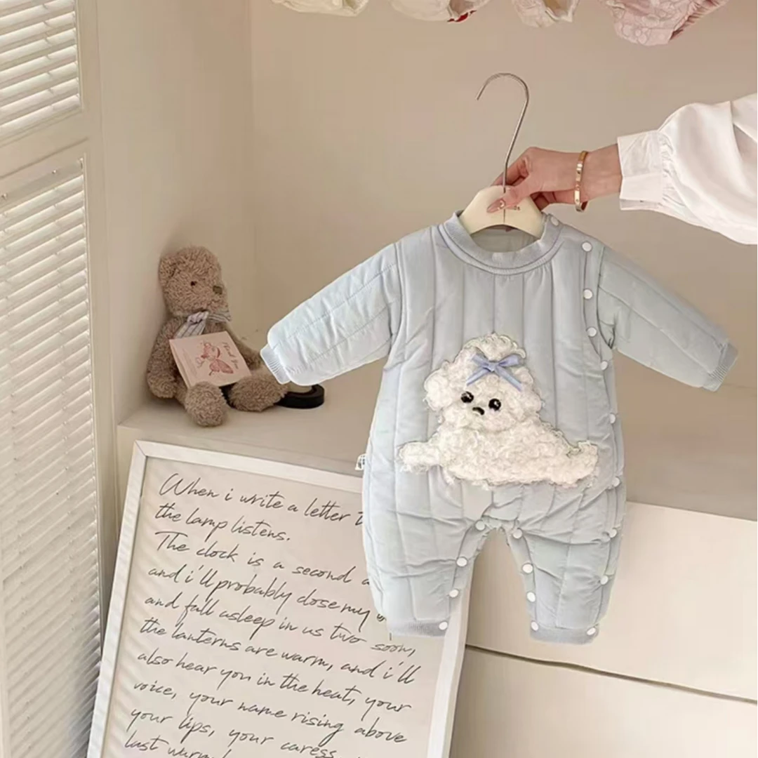 婴儿连体衣秋冬套装宝宝衣服冬装夹棉保暖棉衣新生婴幼儿冬季棉服