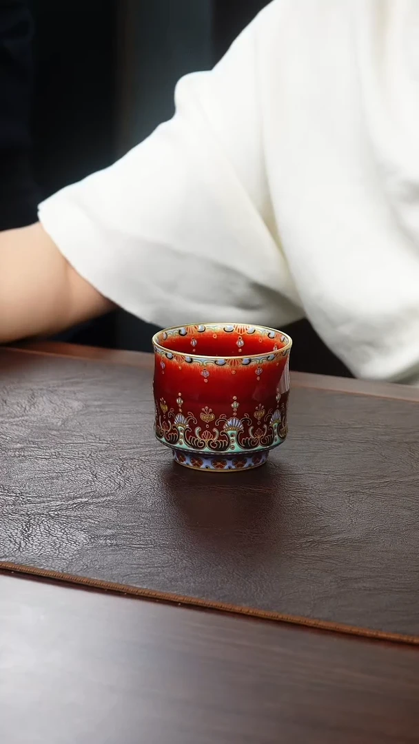 茶壶紫砂珐琅彩主人杯100cc