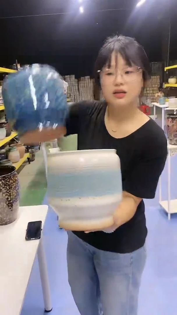 宜兴紫砂粗陶花盆
