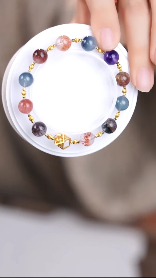 18K金镶嵌手链水晶@