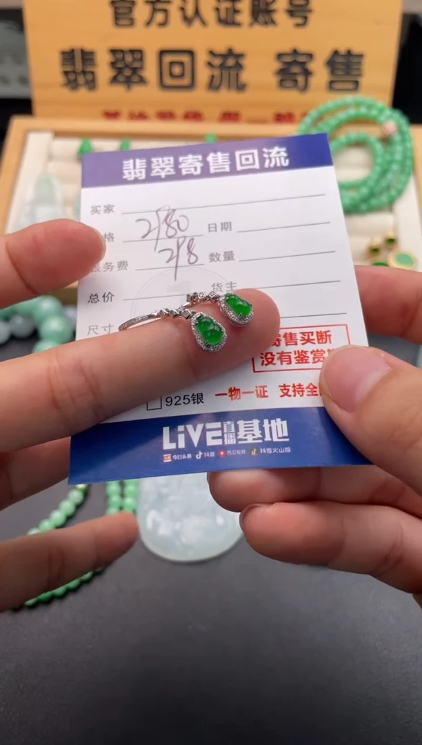18K金镶嵌翡翠耳饰10146615