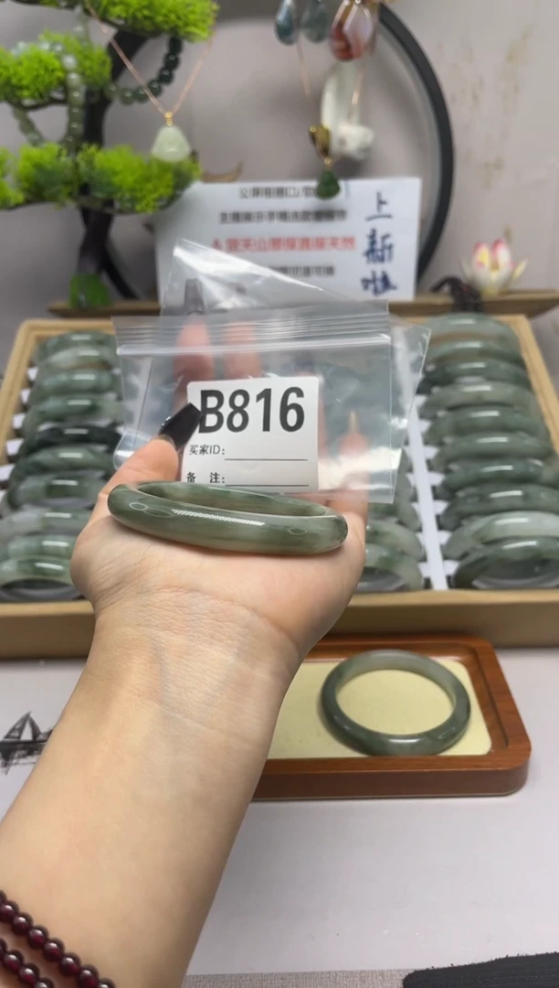 【闪购商品】石英质玉（天山翠）手镯未镶嵌b816