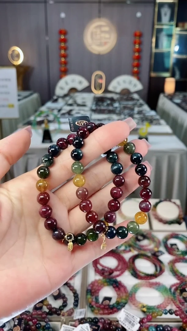 未镶嵌老矿碧玺单圈手串8mm+碧玺hon多样性发货一条