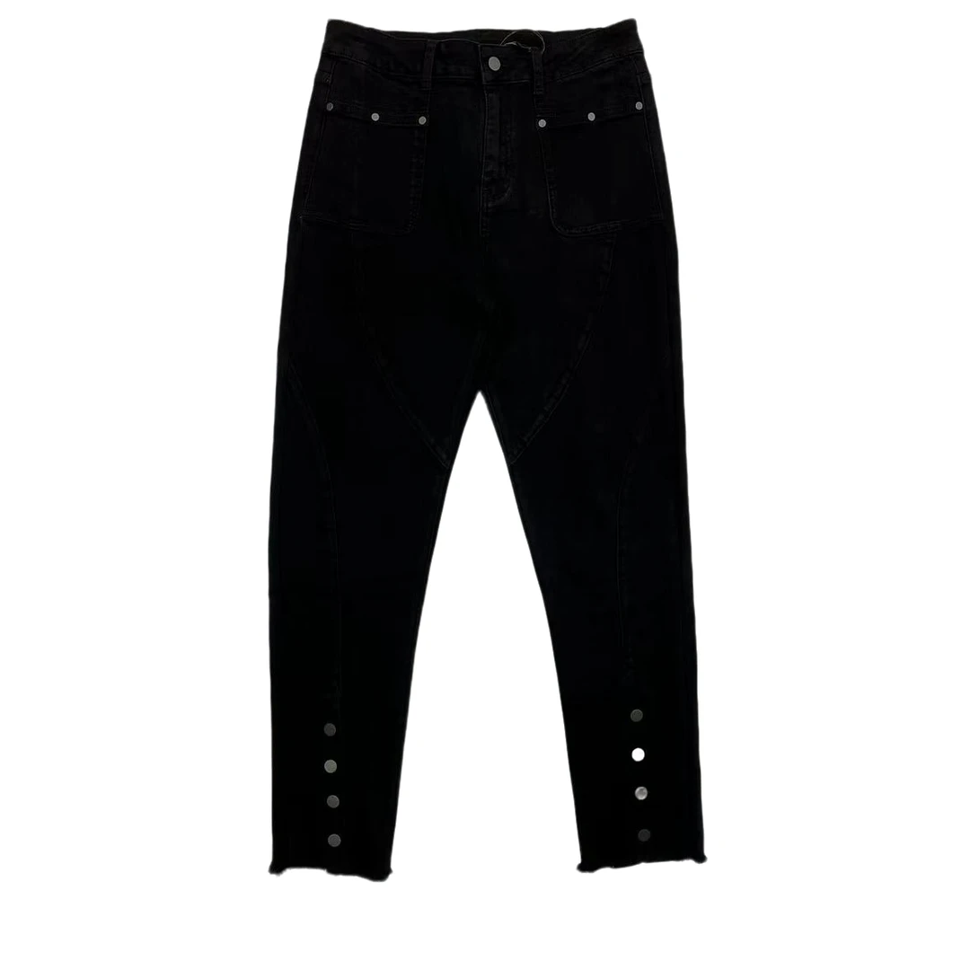 2025春夏季新款潮牌破边百搭直筒修身长裤F007