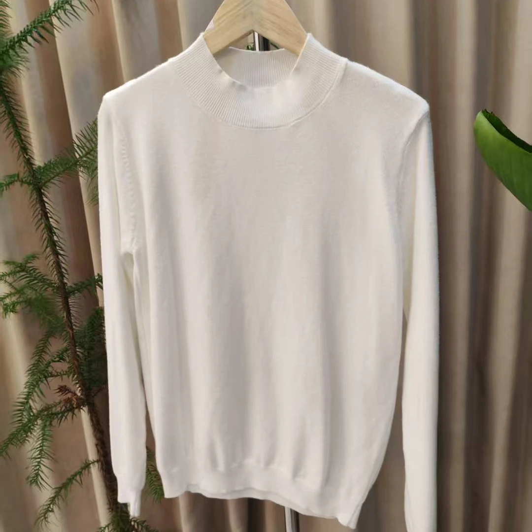 秋冬新款半高领女宽松大码毛衣秋冬长袖针织打底百搭Q1548