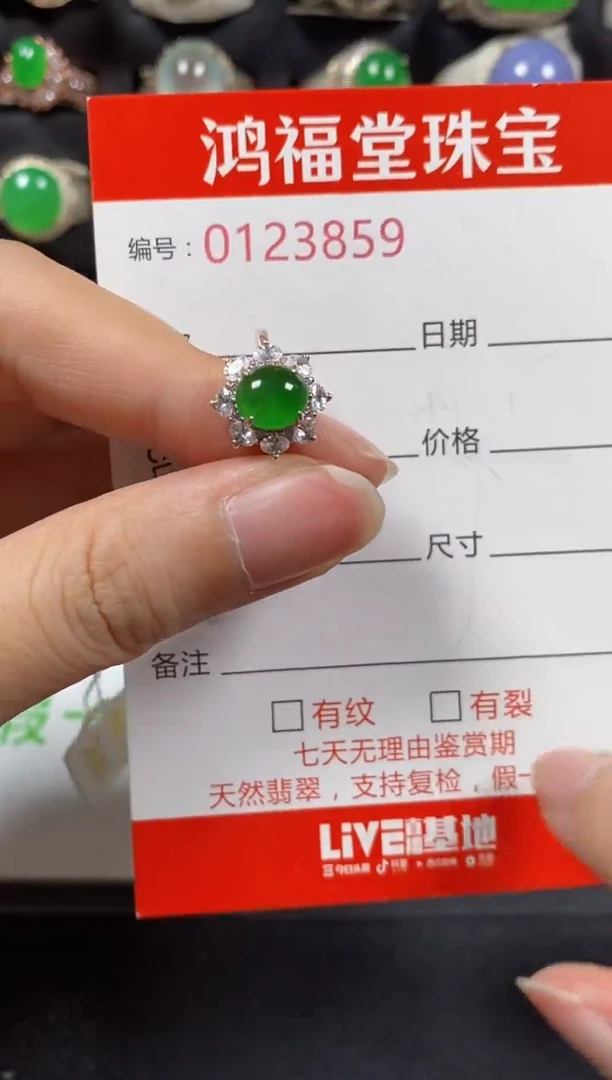银S925镶嵌戒指翡翠3859
