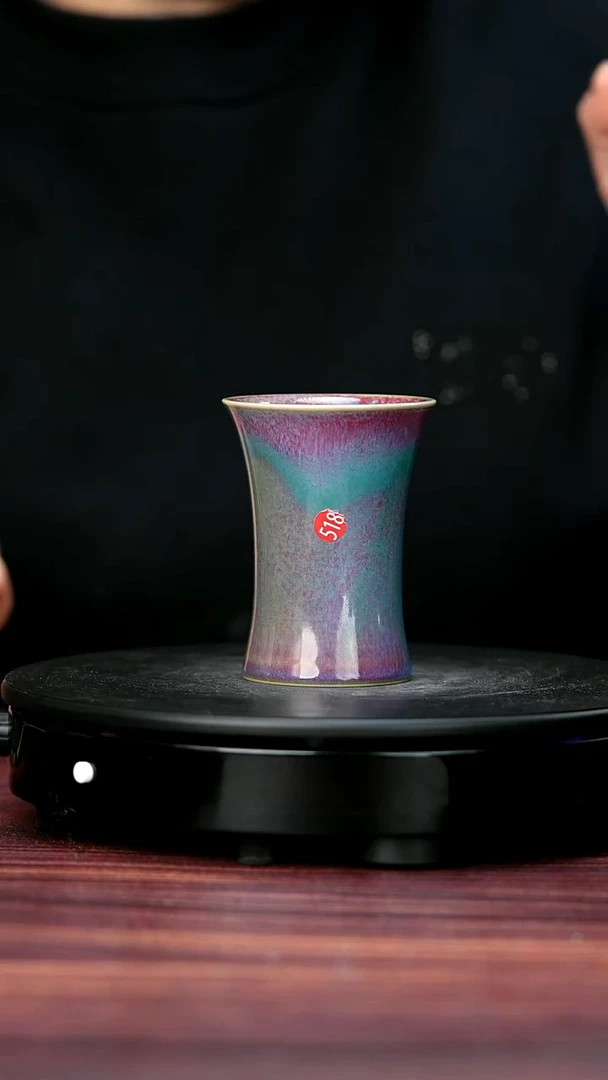 壶瓷518#李盼龙一级品原矿钧瓷束腰杯