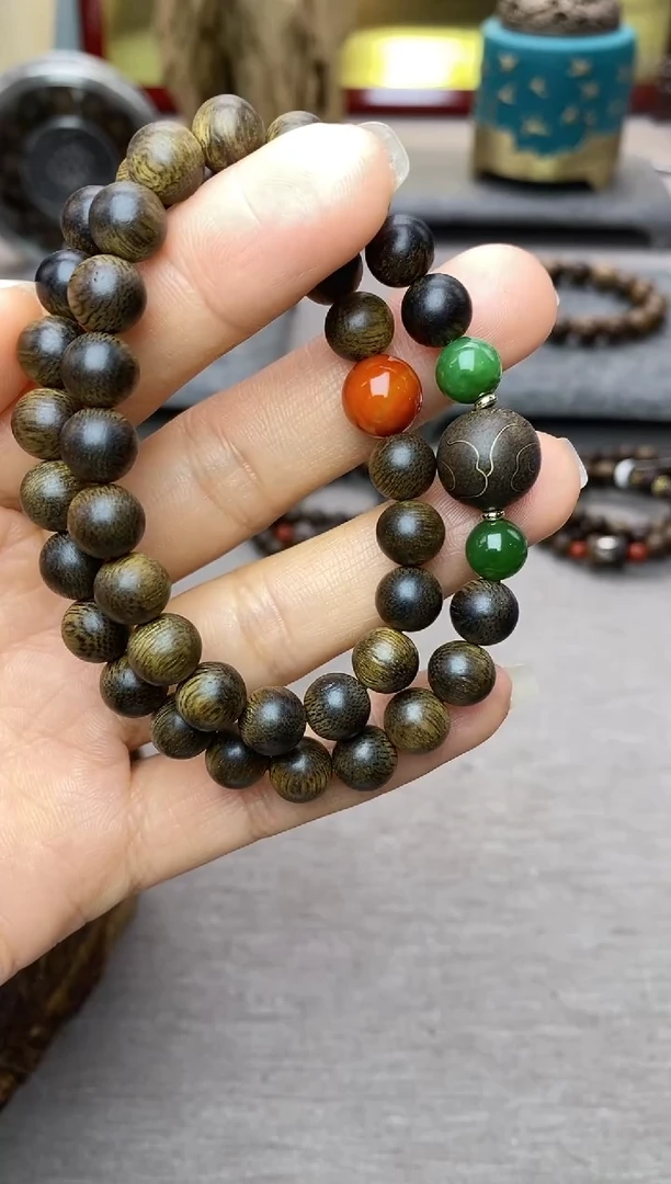 【闪购商品】沉香手串芽庄黄棋楠沉水老料0.8＋祥云1.2设计