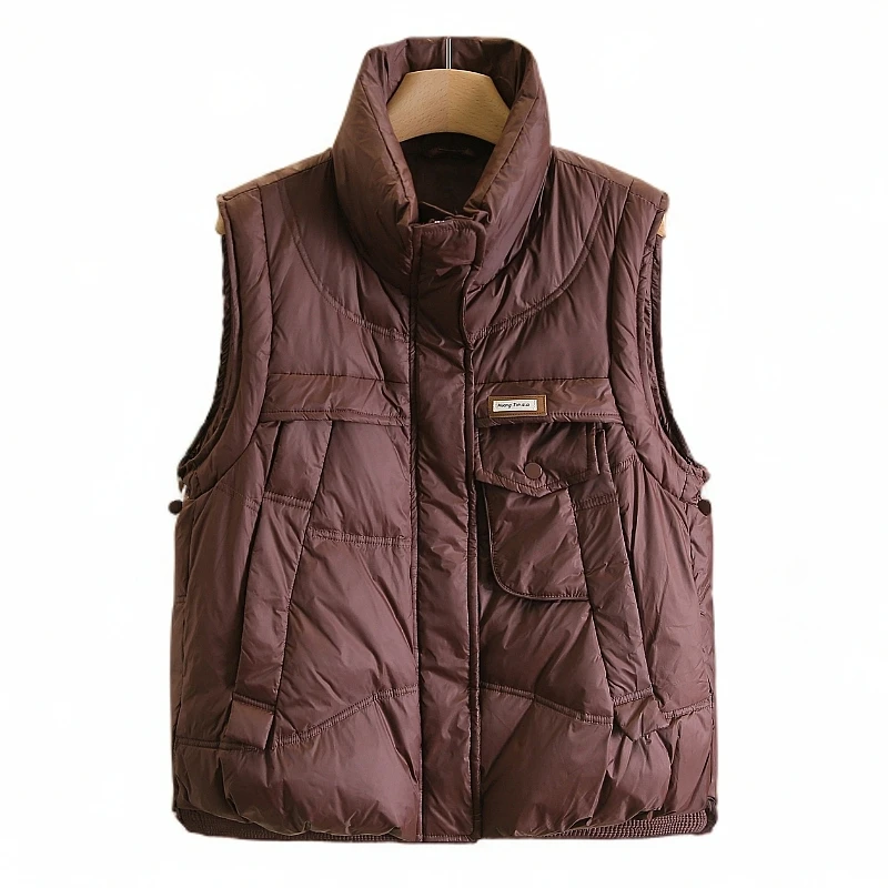 【伍莎-自营】短款立领羽绒服马甲#MKN48H014