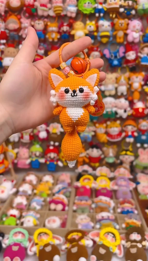 纯手工制作毛线钩织成品狐狸