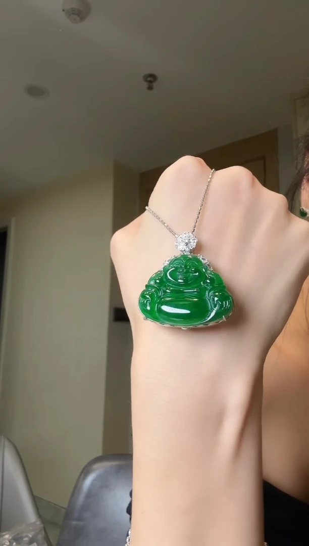翡翠银S925镶嵌吊坠(不含链)天然翡翠吊坠