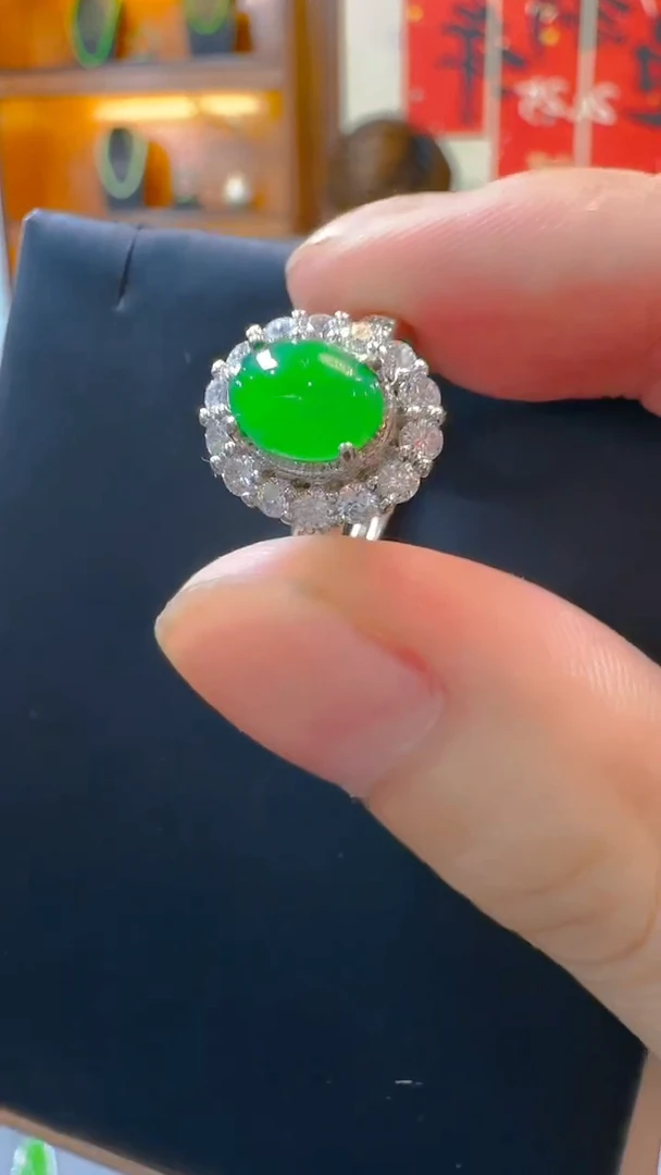 翡翠戒指未镶嵌天然A货翡翠