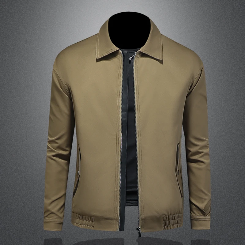 贾鲁萨加高端时尚春秋新款欧货休闲夹克男士潮牌简约修身翻领外套