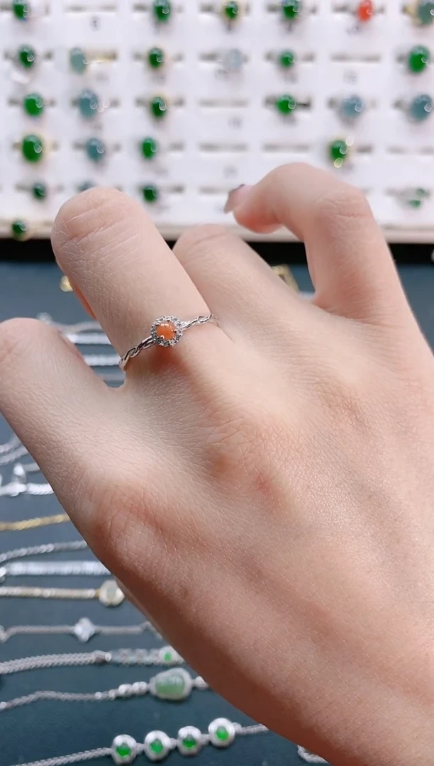 【闪购商品】翡翠戒指银S925镶嵌天然翡翠