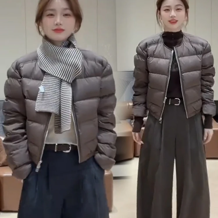 时尚短款羽绒棉服外套女2025冬季温婉大方小个子面包服棉袄外套潮