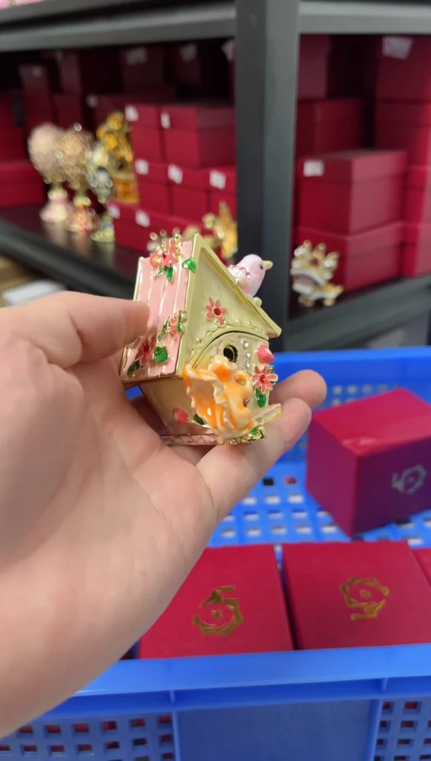 【闪购商品】瓷片年货节福福价格高质珐琅彩合金摆件首饰盒