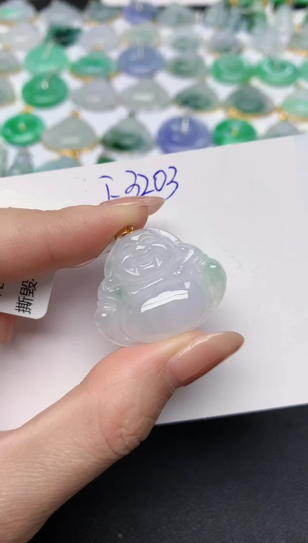 颈饰18K金镶嵌翡翠天然缅甸A货翡翠百元以上9元证书费自理