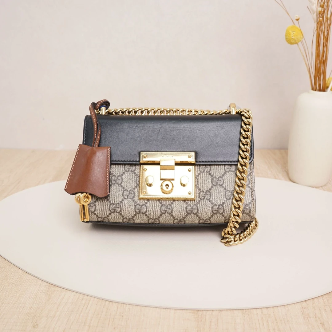 95新 GUCCI/古驰 padlock锁头包月光宝盒小号/钥匙皮牌DS038792