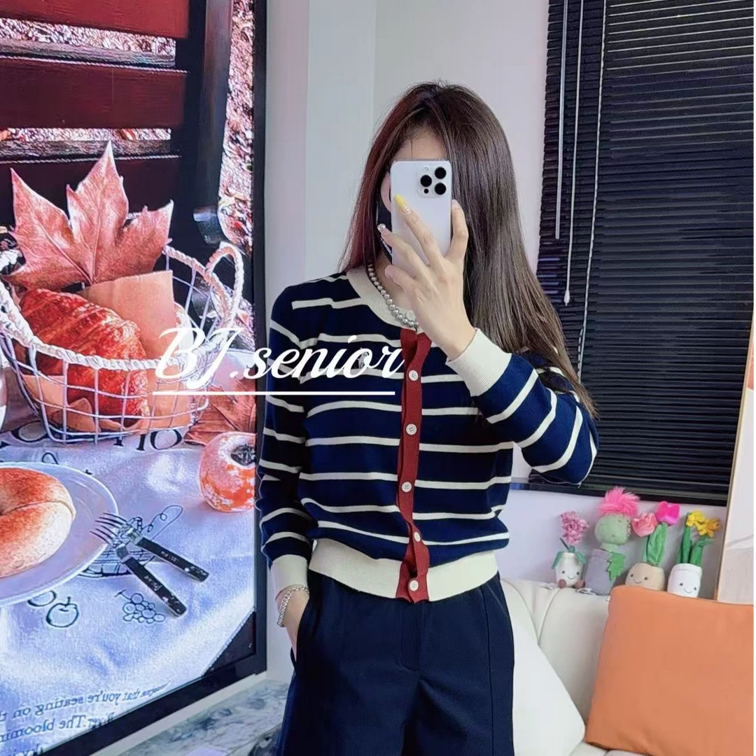 BJ·senior 战马经典条纹毛衣.开身上衣-004