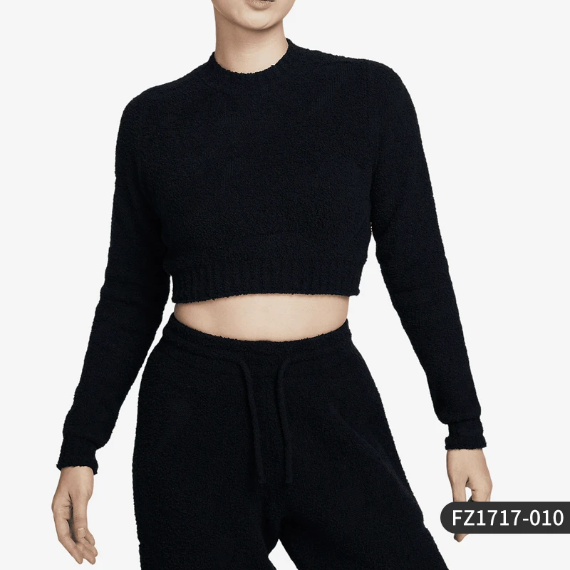 Nike耐克圆领卫衣女装秋季新款短款运动服休闲长袖套头衫FZ1717
