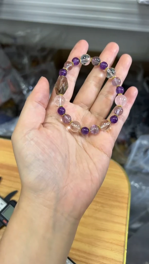 水晶手链未镶嵌茶晶多宝水晶设计款手链[3270]