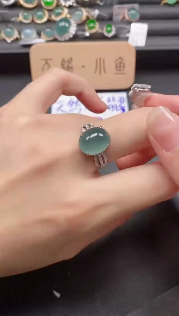 翡翠戒指银S925镶嵌51511