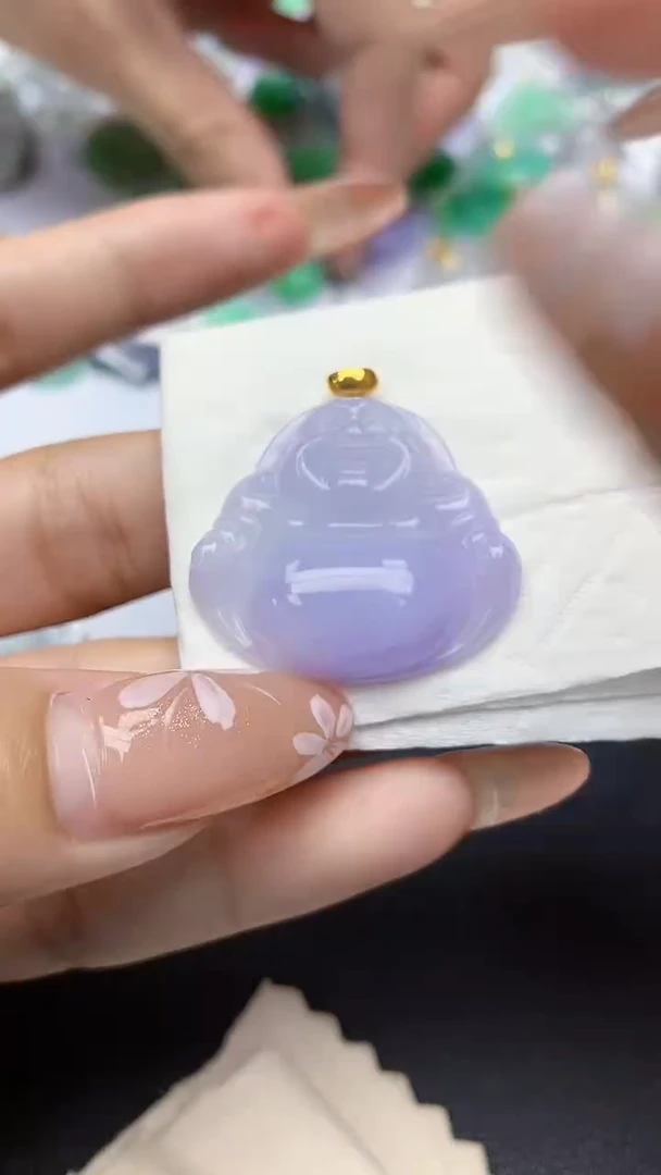 颈饰18K金镶嵌翡翠a货假一赔三支持复检百元上9元证书费自理