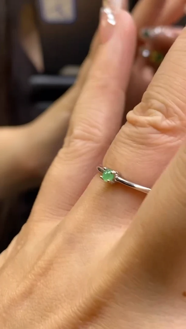 颈饰银S925镶嵌翡翠净货14537