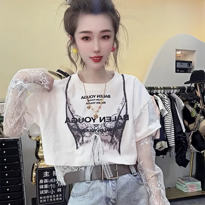 简约小众百搭复古女宽松短袖T恤