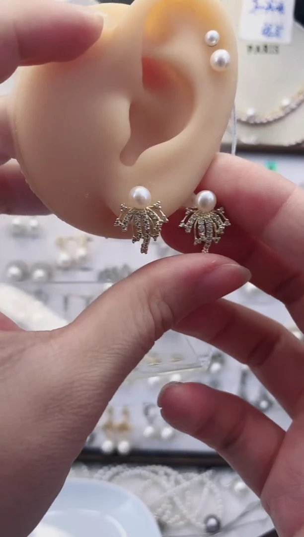 合金耳饰淡水珍珠48