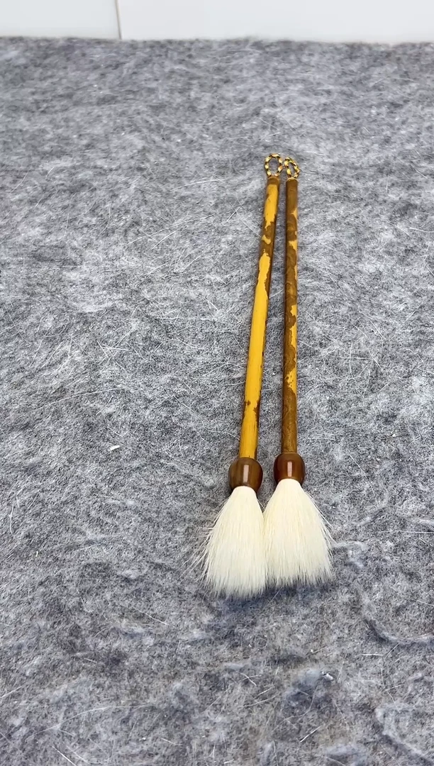 牛角斗 湘妃细杆 羊毫毛笔 2支 出锋4.5cm